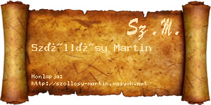 Szőllősy Martin névjegykártya